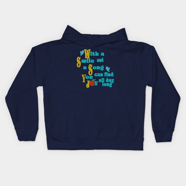 With a Smile and Song Kids Hoodie by AGirl95